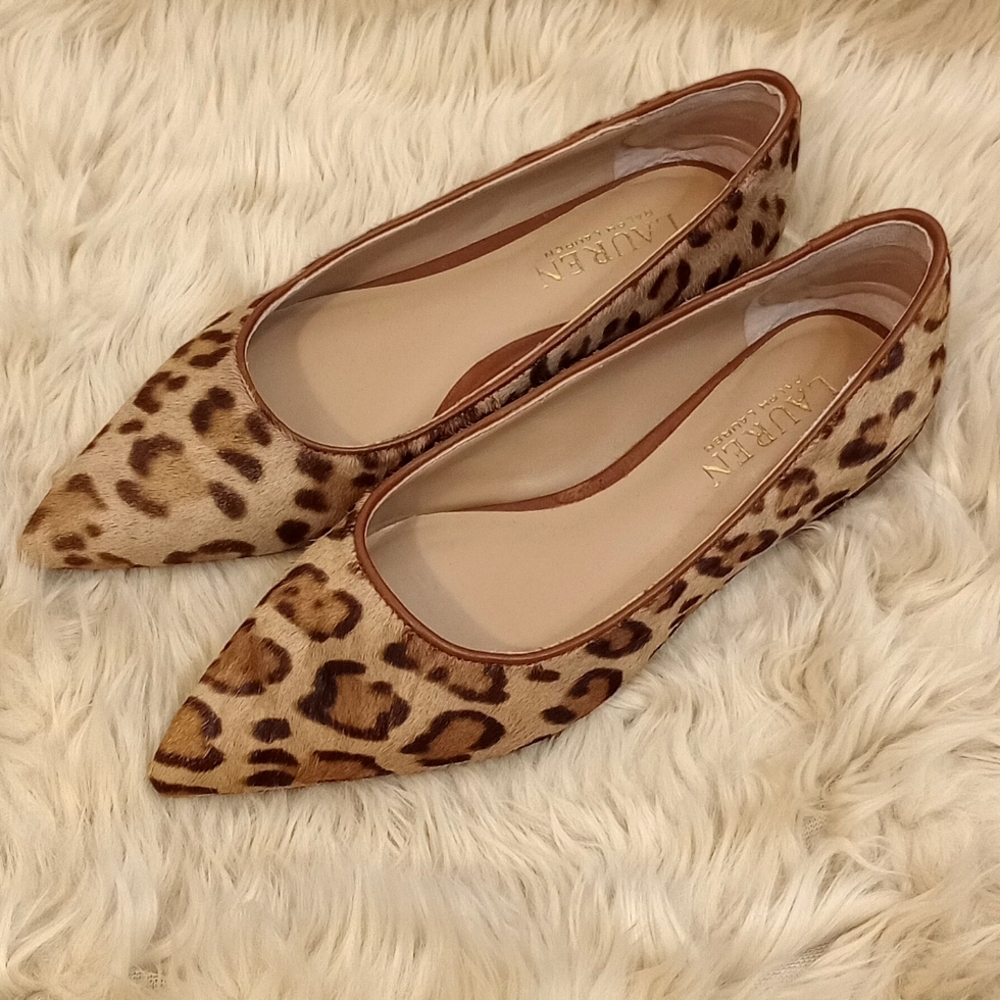 Lauren Ralph Lauren Animal Print Pointed Flats